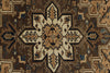 7x9 Ivory and Brown Turkish Oushak Rug