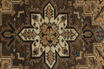 7x9 Ivory and Brown Turkish Oushak Rug
