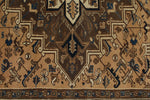 7x9 Ivory and Brown Turkish Oushak Rug