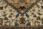 7x9 Ivory and Brown Turkish Oushak Rug