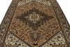 7x9 Ivory and Brown Turkish Oushak Rug