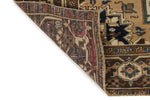 7x9 Ivory and Brown Turkish Oushak Rug