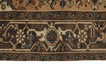 7x9 Ivory and Brown Turkish Oushak Rug