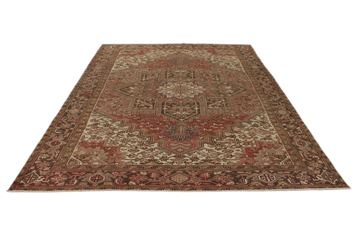 8x10 Ivory and Brown Anatolian Persian Rug