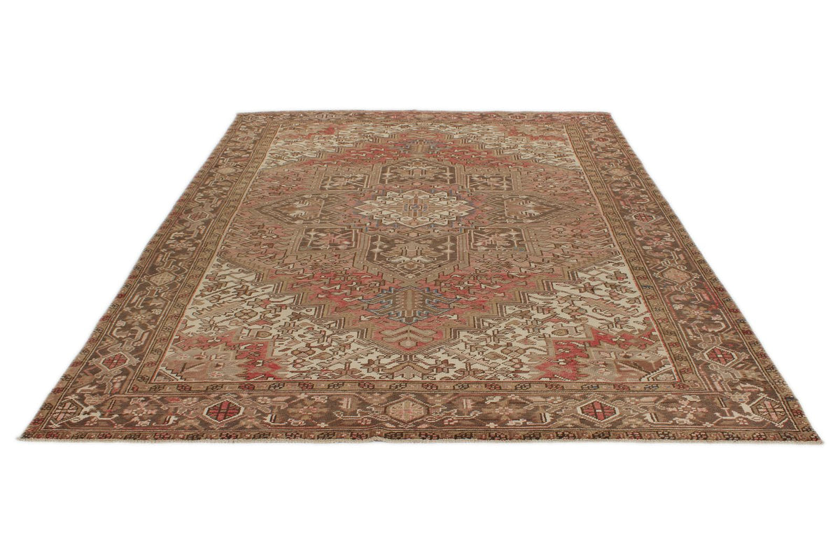 8x10 Ivory and Brown Anatolian Persian Rug