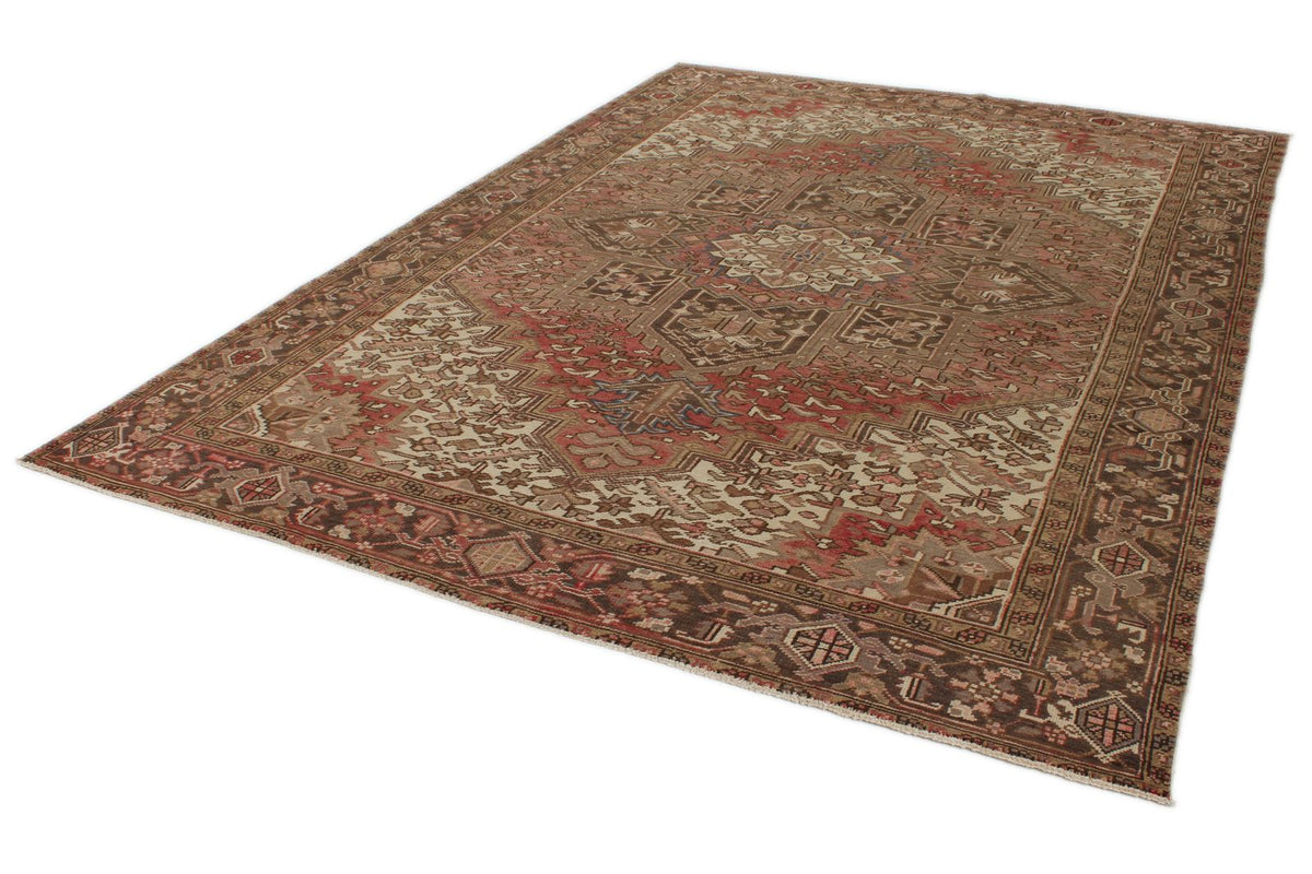 8x10 Ivory and Brown Anatolian Persian Rug