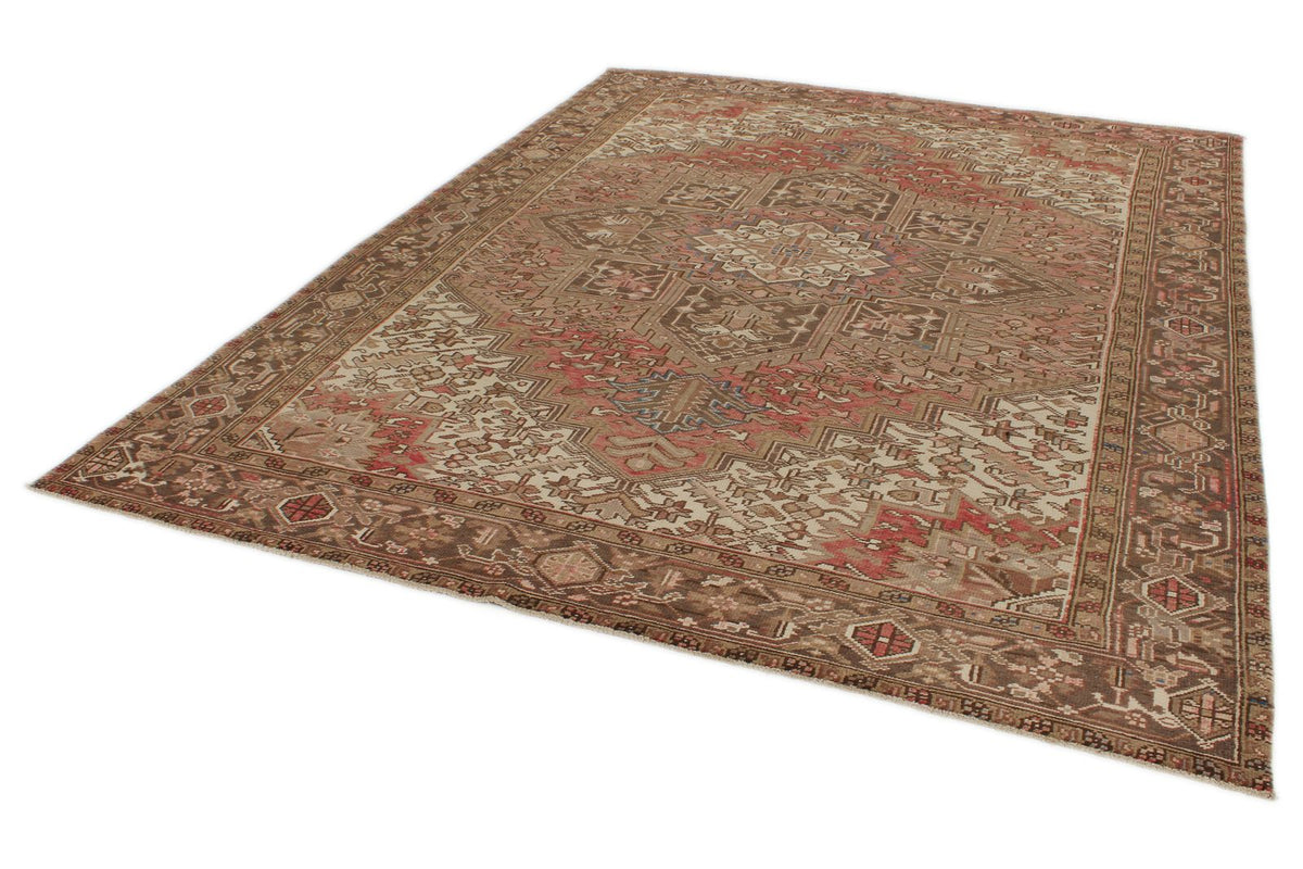 8x10 Ivory and Brown Anatolian Persian Rug