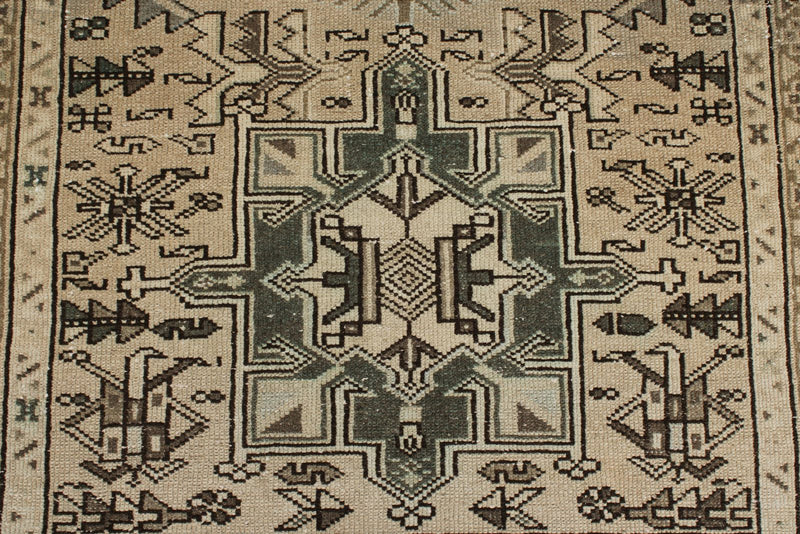 4x12 Ivory and Light Blue Turkish Oushak Runner