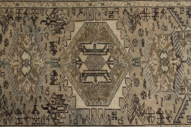 4x12 Ivory and Light Blue Turkish Oushak Runner