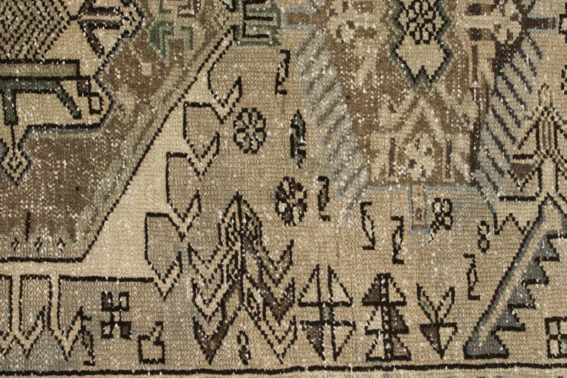4x12 Ivory and Light Blue Turkish Oushak Runner