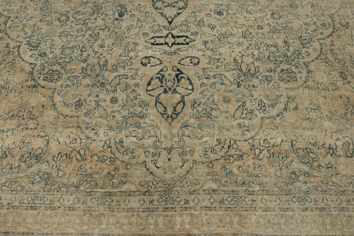 11x16 Ivory and Light Blue Turkish Oushak Rug