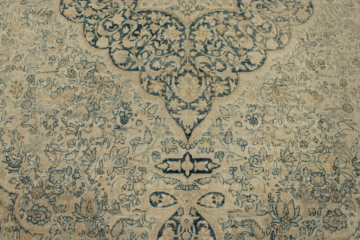 11x16 Ivory and Light Blue Turkish Oushak Rug