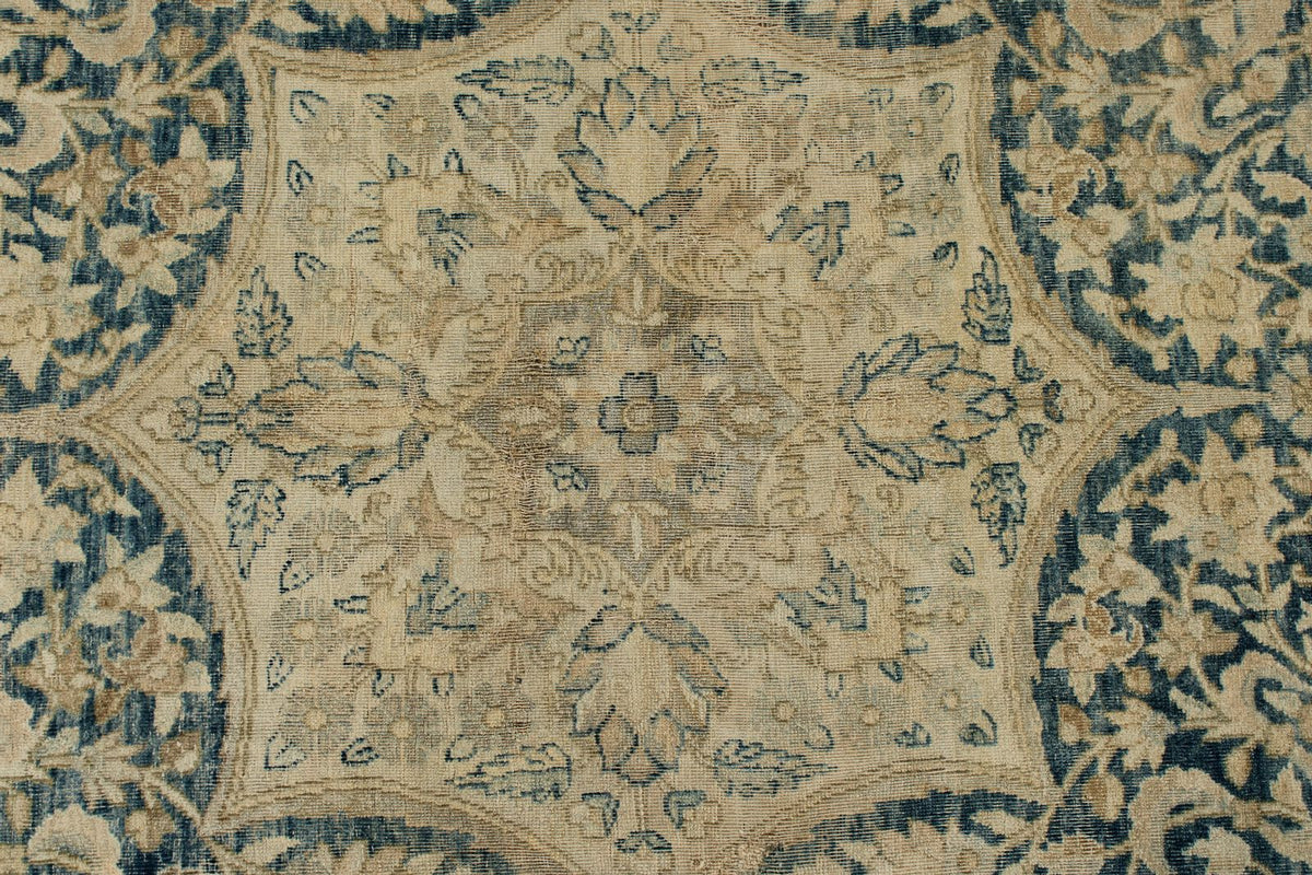 11x16 Ivory and Light Blue Turkish Oushak Rug