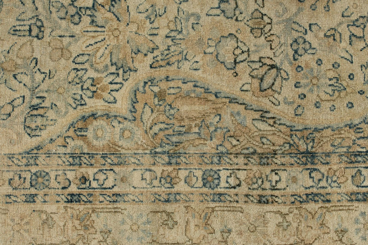 11x16 Ivory and Light Blue Turkish Oushak Rug