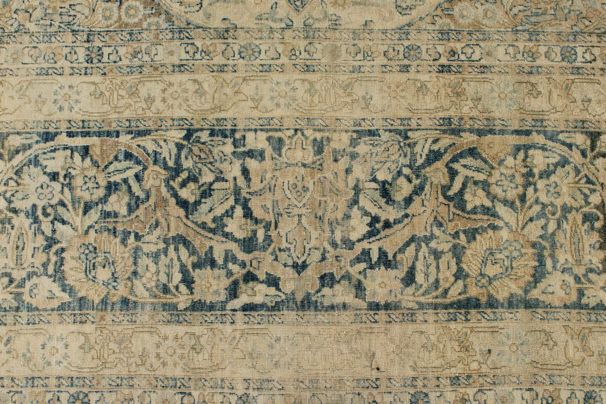 11x16 Ivory and Light Blue Turkish Oushak Rug