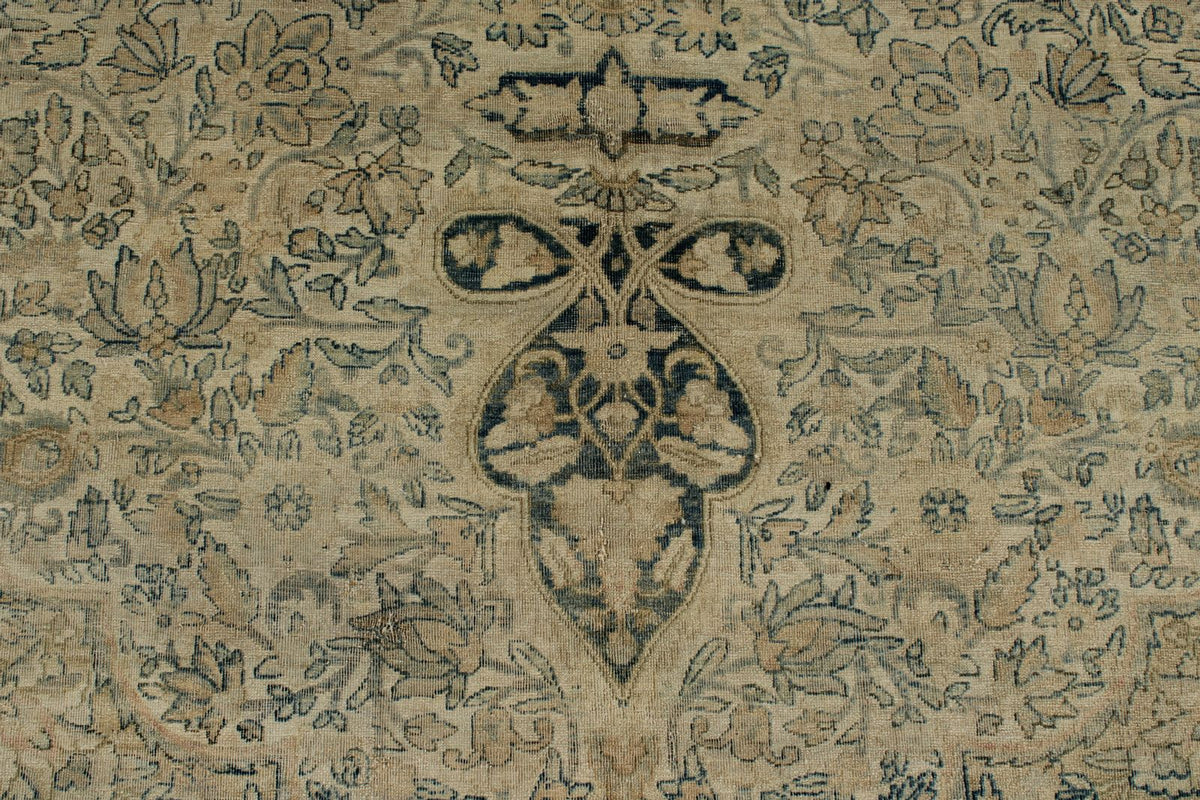 11x16 Ivory and Light Blue Turkish Oushak Rug