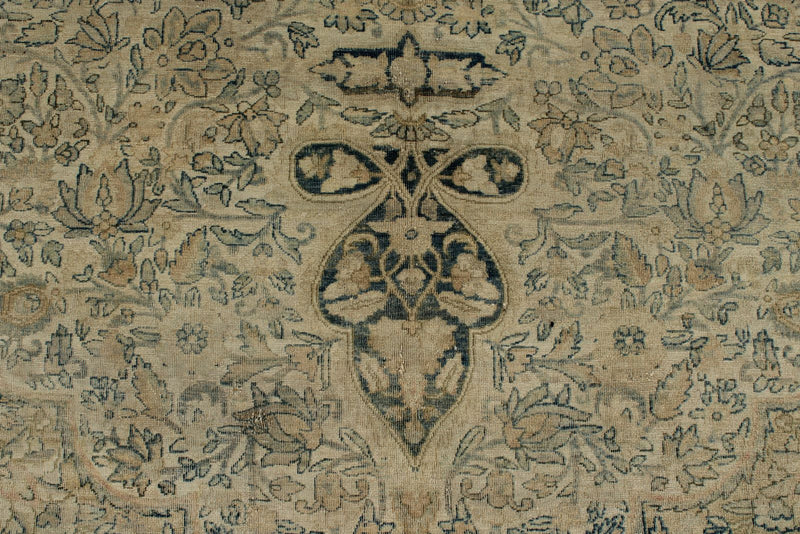 11x16 Ivory and Light Blue Turkish Oushak Rug