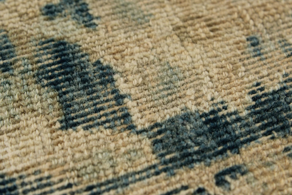 11x16 Ivory and Light Blue Turkish Oushak Rug