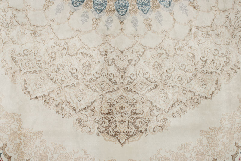 6x8 Ivory and Red Turkish Antep Rug