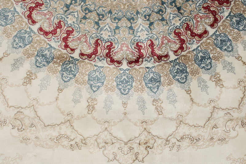 6x8 Ivory and Red Turkish Antep Rug