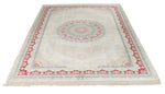 6x8 Ivory and Red Turkish Antep Rug