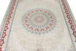 6x8 Ivory and Red Turkish Antep Rug