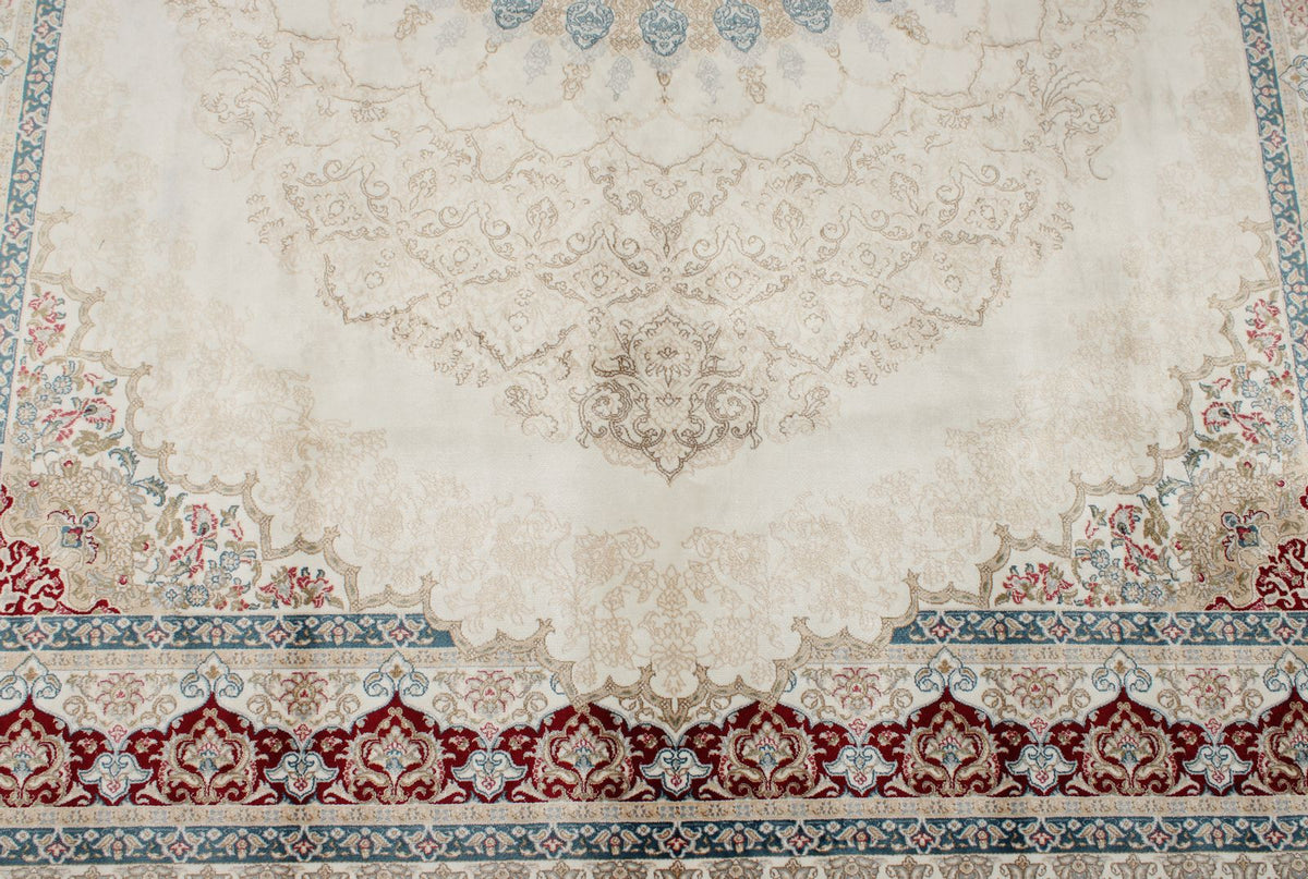 6x8 Ivory and Red Turkish Antep Rug
