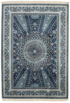 6x8 Navy and Multicolor Turkish Antep Rug