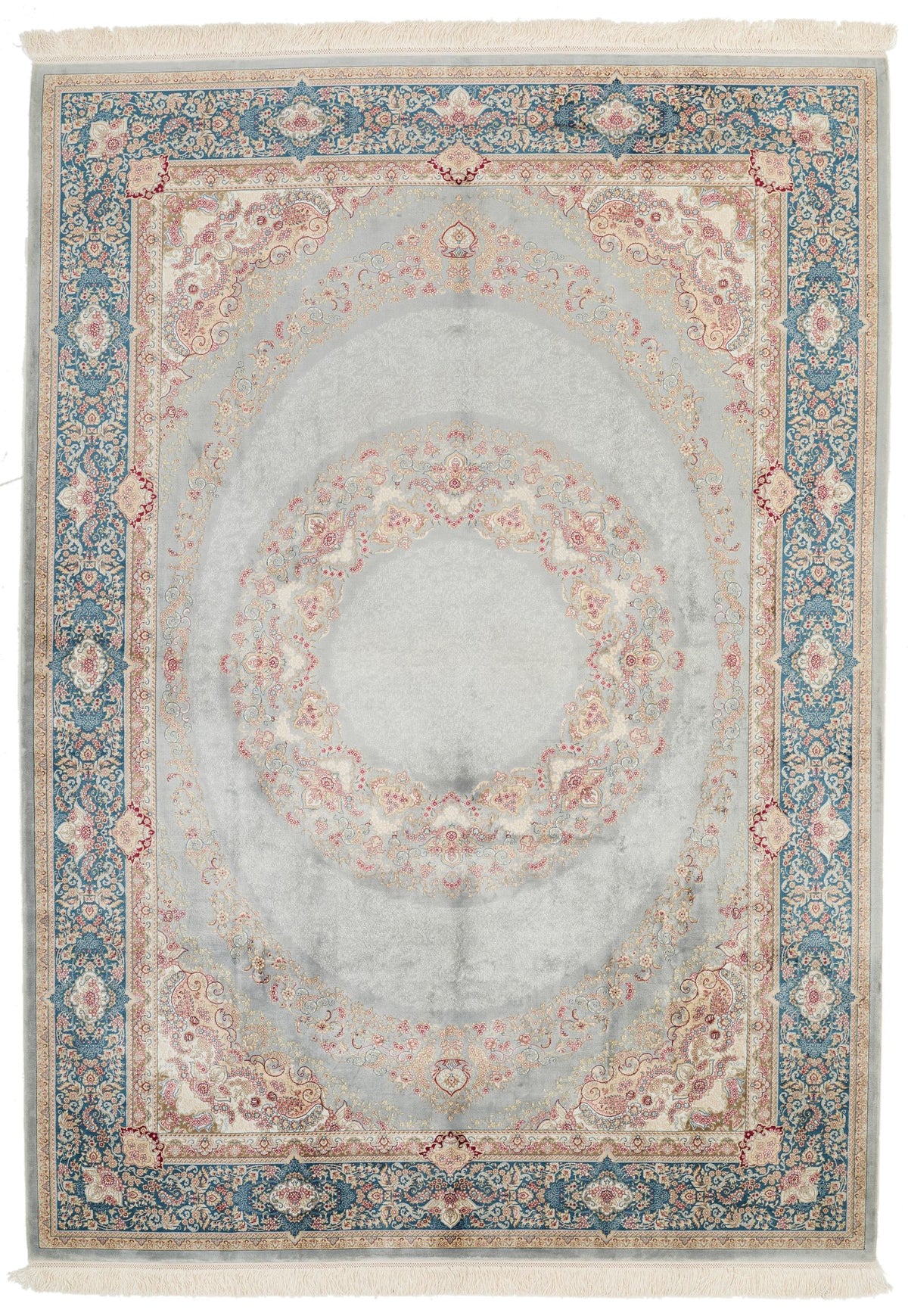 6x8 Gray and Blue Turkish Antep Rug