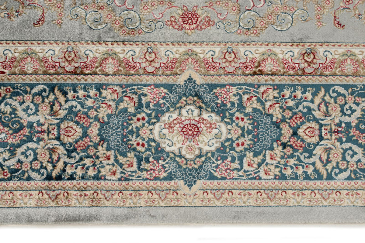 6x8 Gray and Blue Turkish Antep Rug