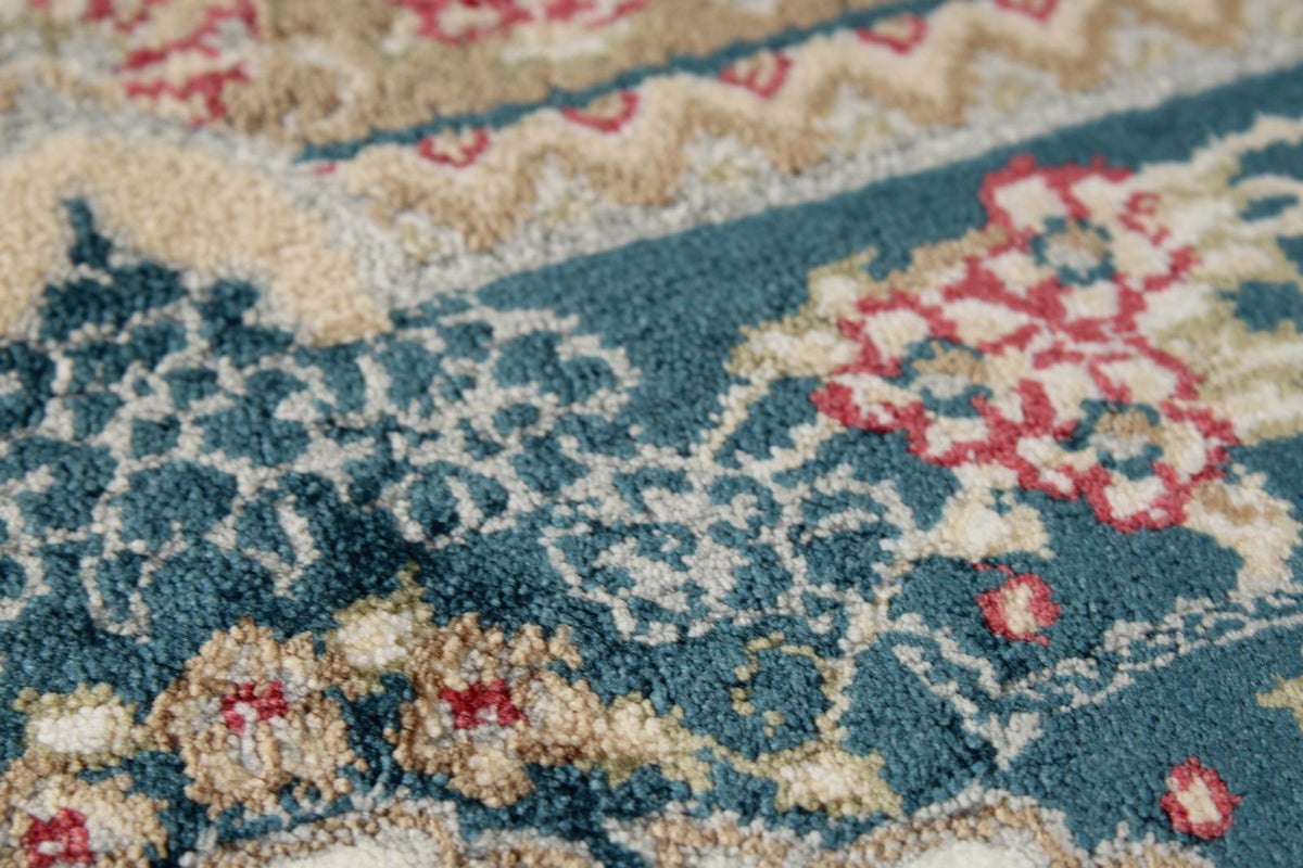 6x8 Gray and Blue Turkish Antep Rug