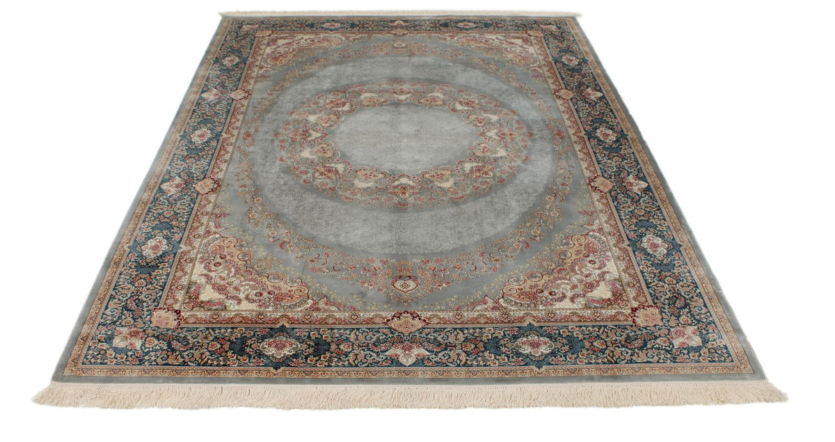 6x8 Gray and Blue Turkish Antep Rug