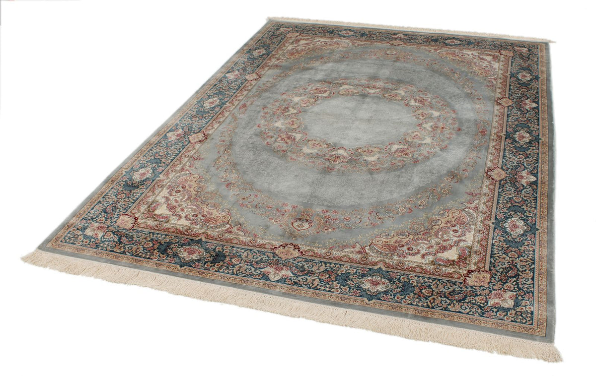 6x8 Gray and Blue Turkish Antep Rug