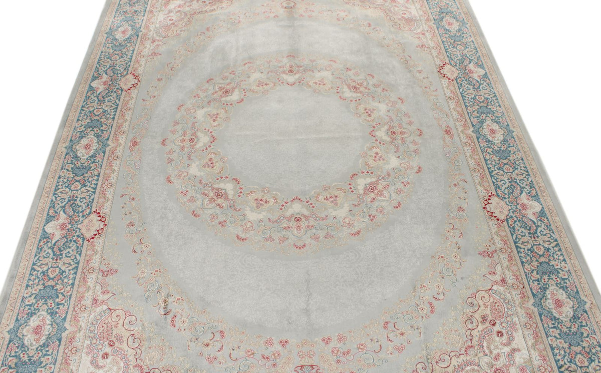 6x8 Gray and Blue Turkish Antep Rug