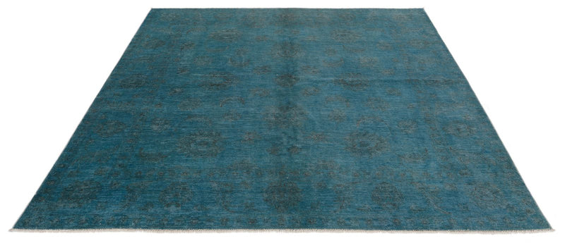 7x7 Blue and Gray Anatolian Traditional Rug