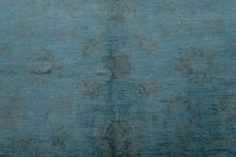 7x7 Blue and Gray Anatolian Traditional Rug