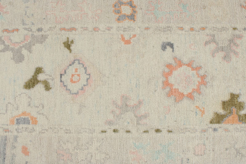 3x16 Ivory and Beige Turkish Oushak Runner