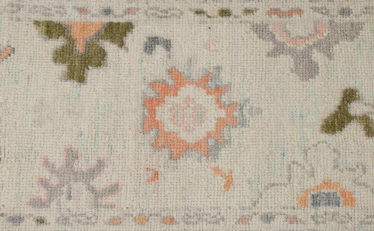 3x16 Ivory and Beige Turkish Oushak Runner