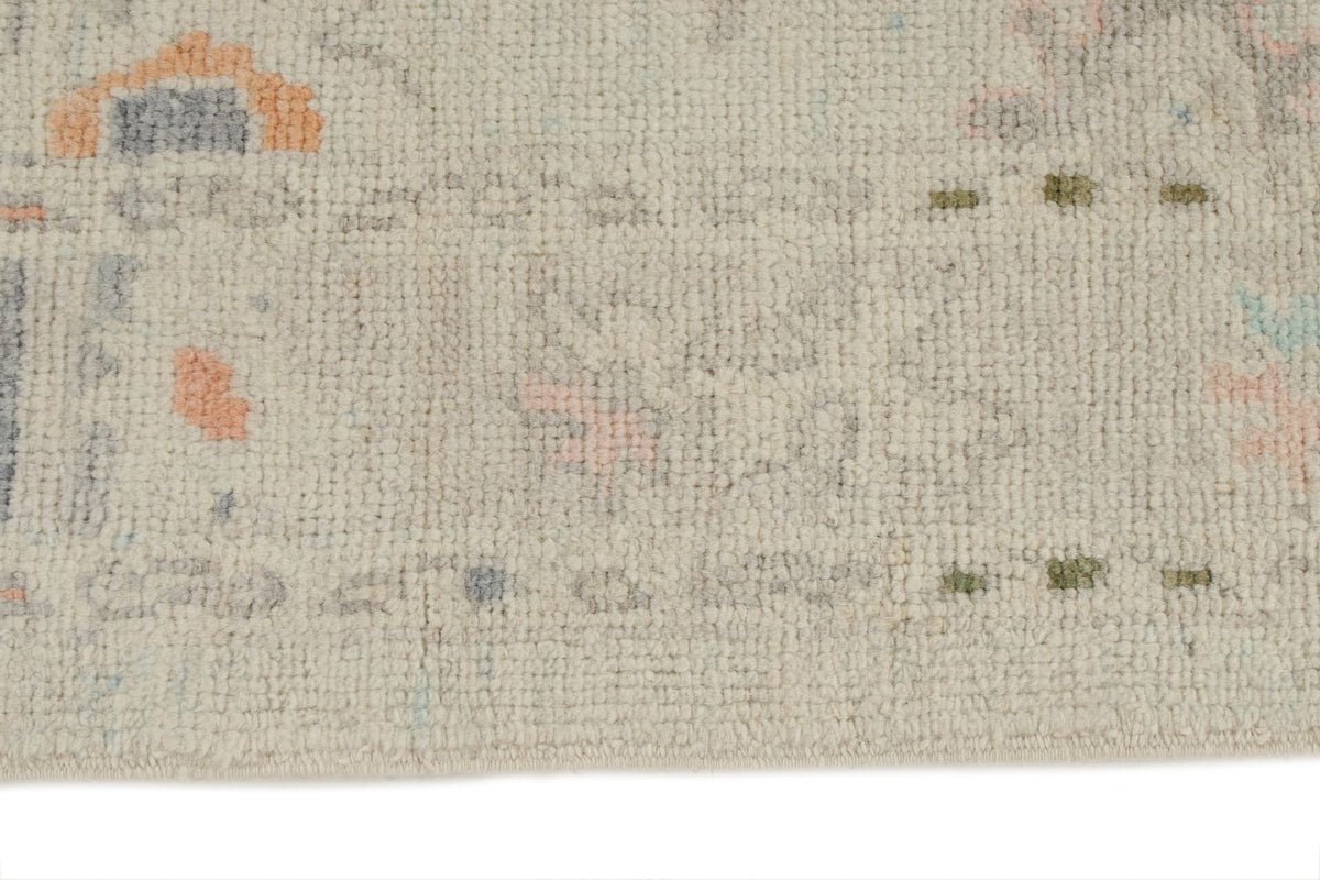 3x16 Ivory and Beige Turkish Oushak Runner