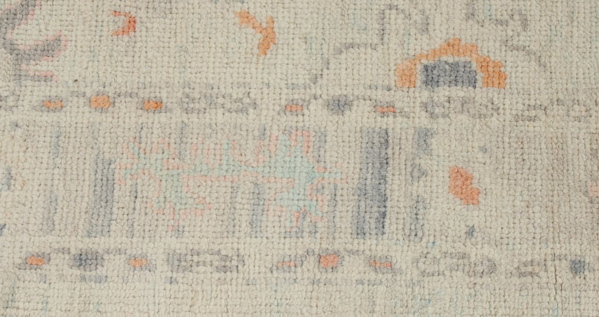 3x16 Ivory and Beige Turkish Oushak Runner