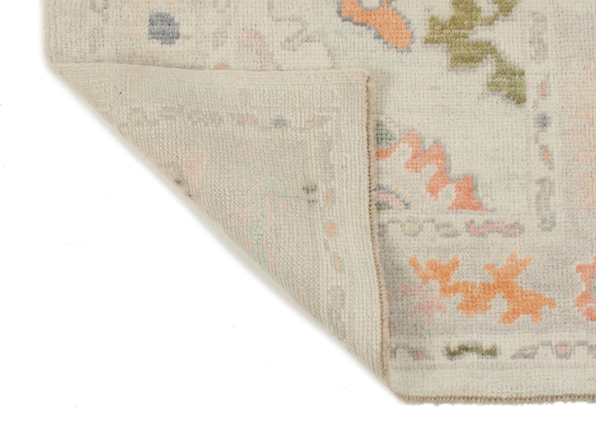 3x16 Ivory and Beige Turkish Oushak Runner