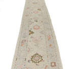 3x16 Ivory and Beige Turkish Oushak Runner