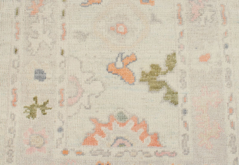 3x16 Ivory and Beige Turkish Oushak Runner