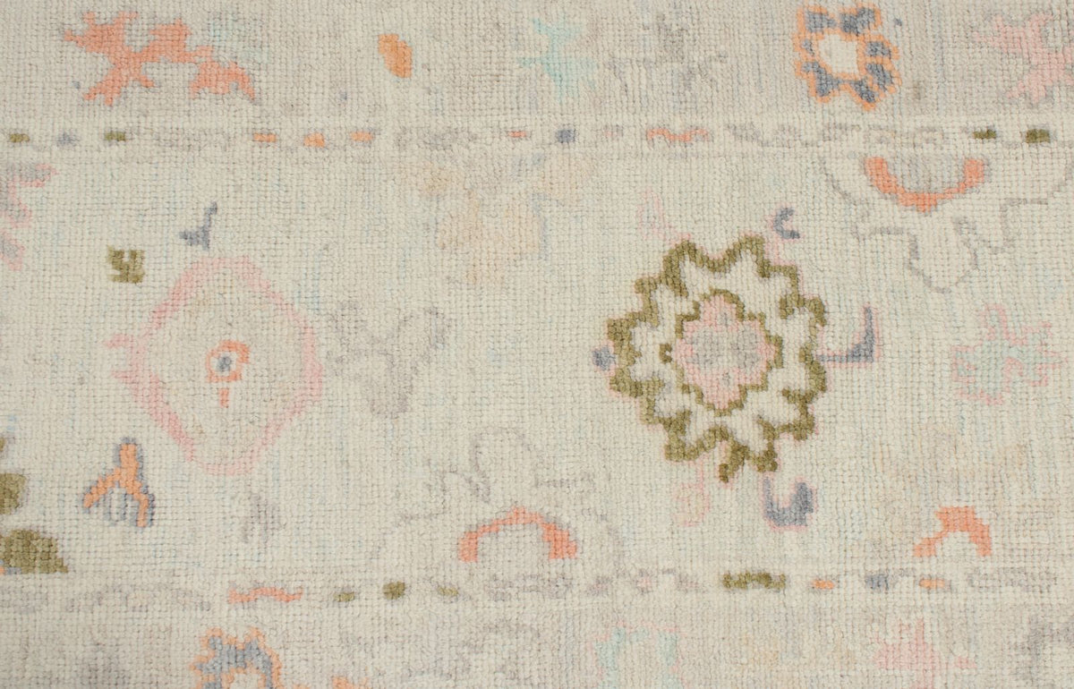 3x16 Ivory and Beige Turkish Oushak Runner