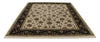 8x10 Ivory and Black Turkish Silk Rug