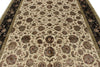 8x10 Ivory and Black Turkish Silk Rug