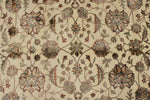 8x10 Ivory and Black Turkish Silk Rug