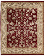 8x10 Red and Ivory Turkish Silk Rug