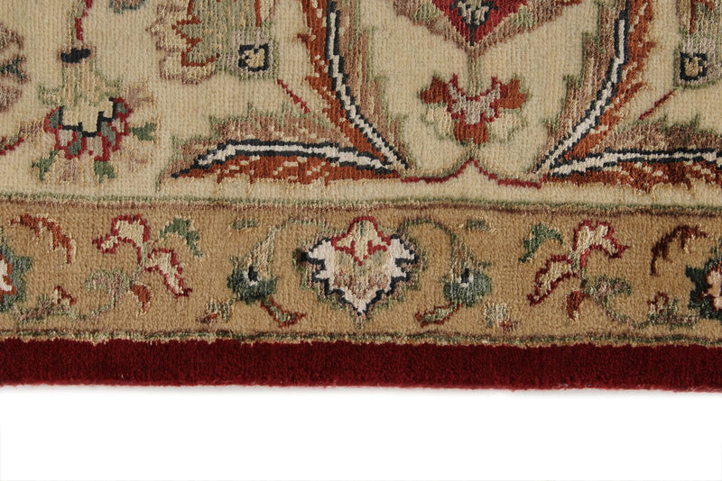 8x10 Red and Ivory Turkish Silk Rug