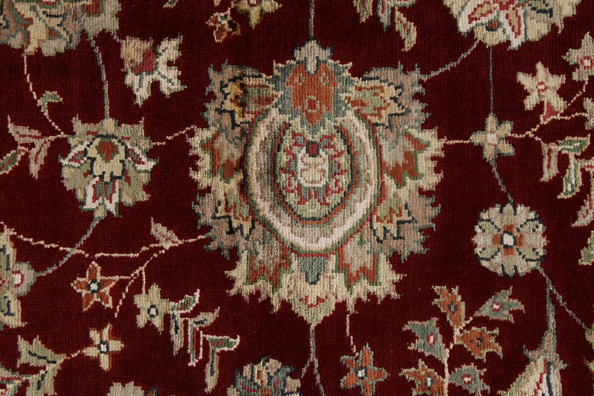 8x10 Red and Ivory Turkish Silk Rug